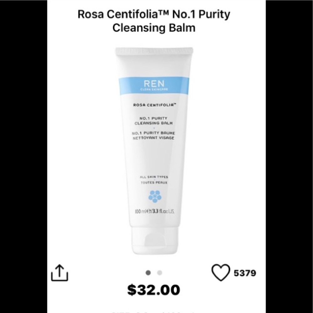 REN Rosa Centiflora Cleansing Balm 3.3 oz.